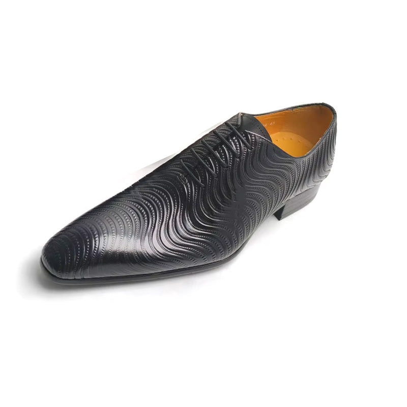 Chaussures Oxford élégantes à lacets serrés en cuir de vachette pleine fleur pour hommes, semelle en caoutchouc antidérapante confortable, chaussures formelles pour hommes, chaussures pour hommes