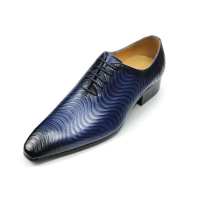 Chaussures Oxford élégantes à lacets serrés en cuir de vachette pleine fleur pour hommes, semelle en caoutchouc antidérapante confortable, chaussures formelles pour hommes, chaussures pour hommes