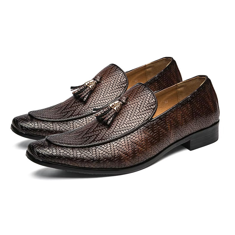 Mocassins à carreaux en cuir pour hommes, chaussures de loisirs, tissées, confortables et souples, grande taille 38-45, à la mode, 2020