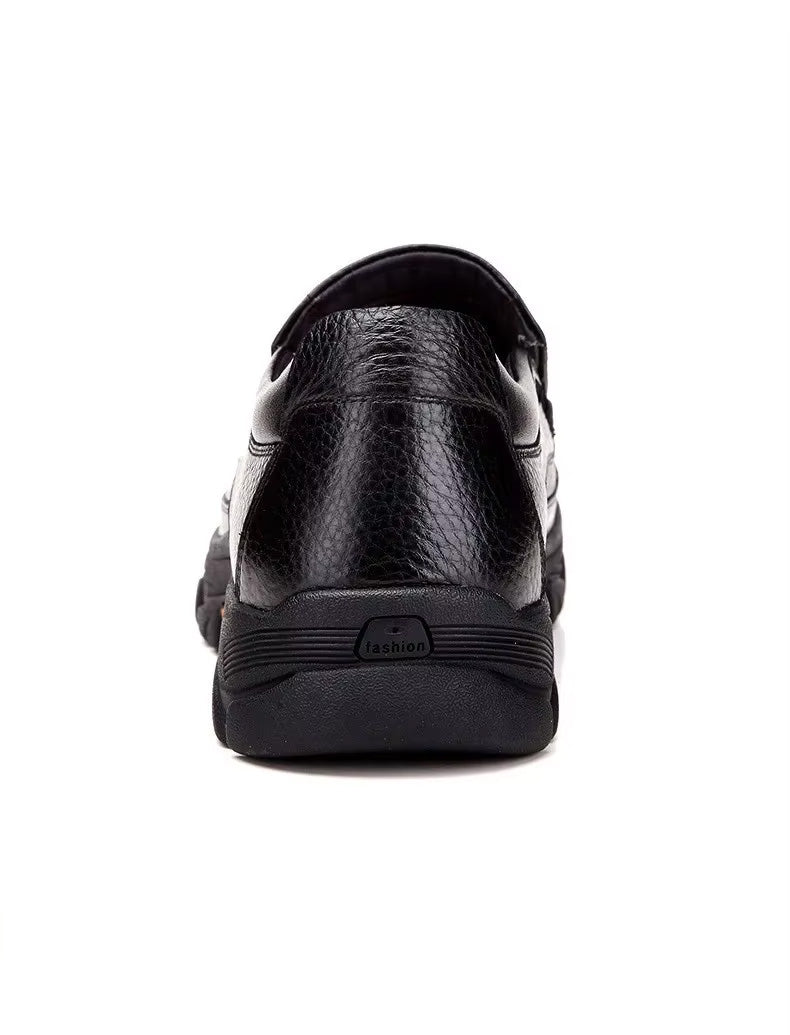 100% chaussures en cuir véritable hommes mocassins peau de vache souple hommes chaussures décontractées marque chaussures pour homme noir marron sans lacet semelle épaisse