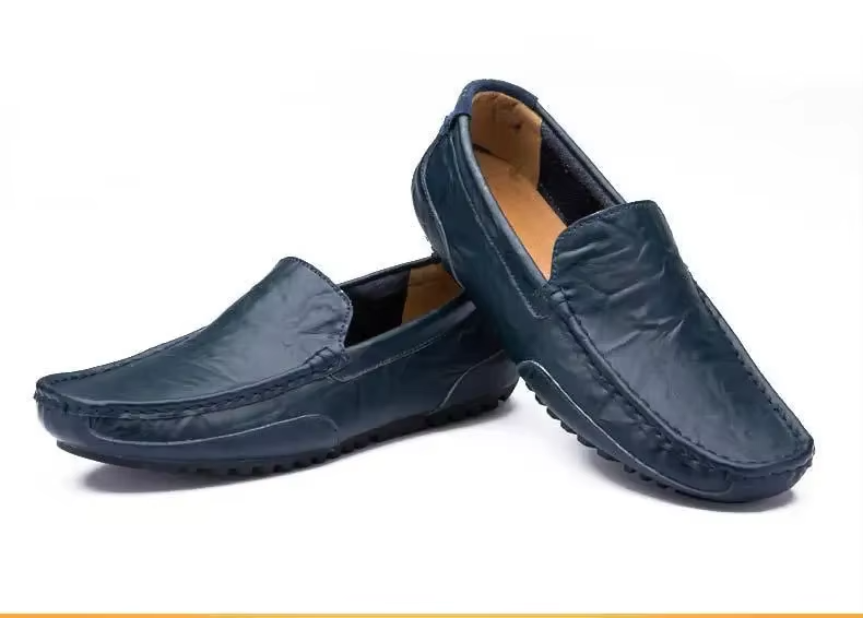 Mocassins en cuir pour hommes, chaussures carillon décontractées, mocassins formels à enfiler, chaussures de conduite pour hommes, baskets noires italiennes, grande taille, luxe