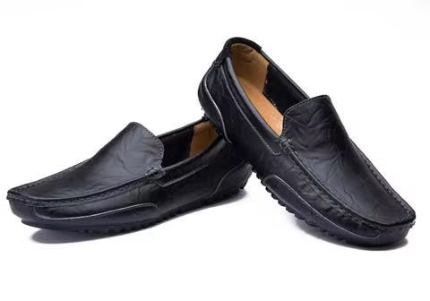 Mocassins en cuir pour hommes, chaussures carillon décontractées, mocassins formels à enfiler, chaussures de conduite pour hommes, baskets noires italiennes, grande taille, luxe