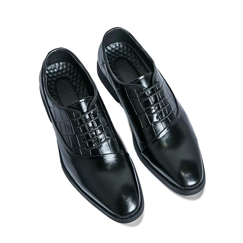 Chaussures Oxford à lacets pointus pour hommes, Patchwork, Robe décontractée, Homme, Formel, Mariage, Bal, Soirée, Zones, Chaussures Ecoming, Nouveau