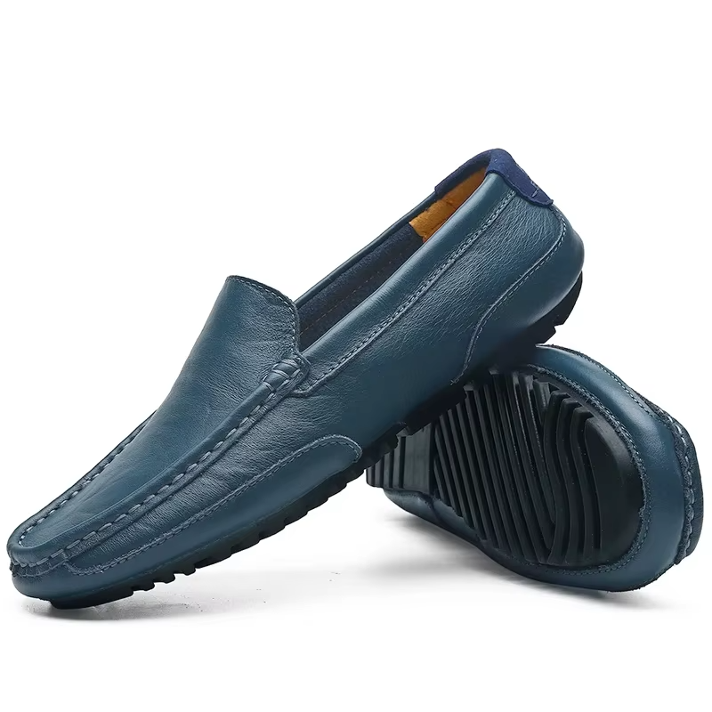 Mocassins en cuir pour hommes, chaussures carillon décontractées, mocassins formels à enfiler, chaussures de conduite pour hommes, baskets noires italiennes, grande taille, luxe
