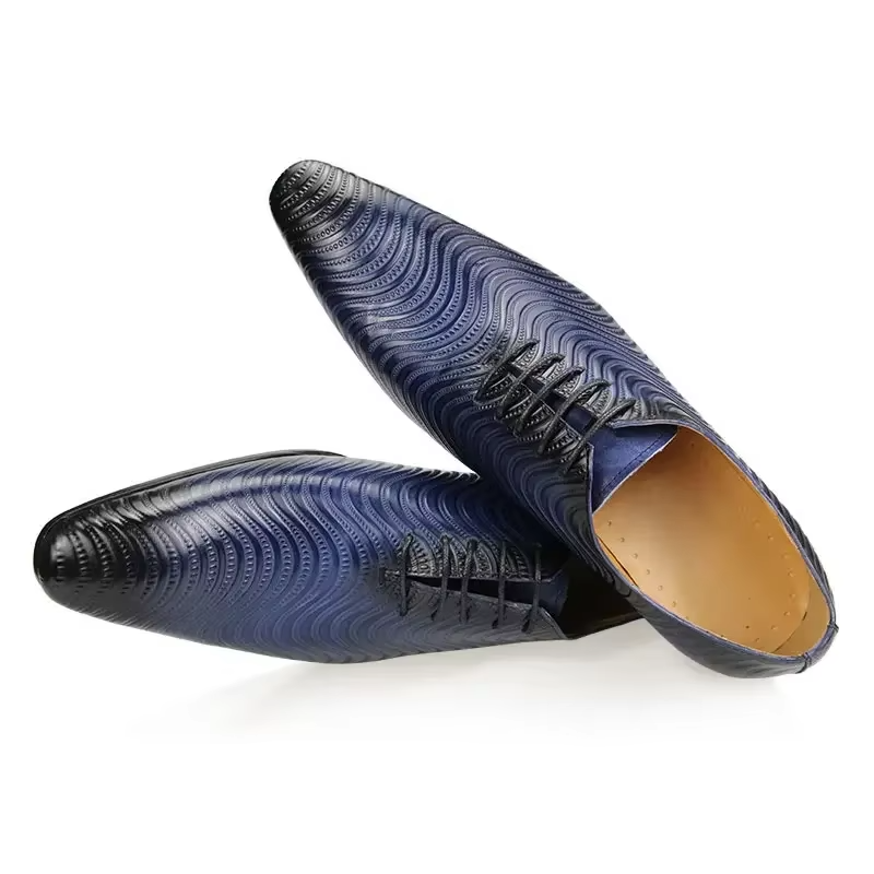 Chaussures Oxford élégantes à lacets serrés en cuir de vachette pleine fleur pour hommes, semelle en caoutchouc antidérapante confortable, chaussures formelles pour hommes, chaussures pour hommes