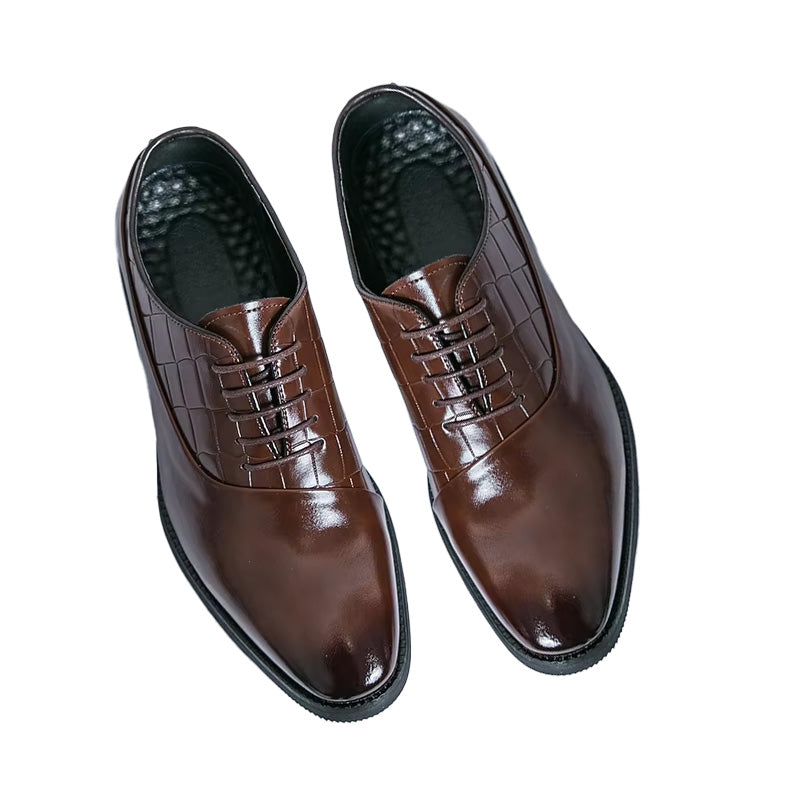 Chaussures Oxford à lacets pointus pour hommes, Patchwork, Robe décontractée, Homme, Formel, Mariage, Bal, Soirée, Zones, Chaussures Ecoming, Nouveau