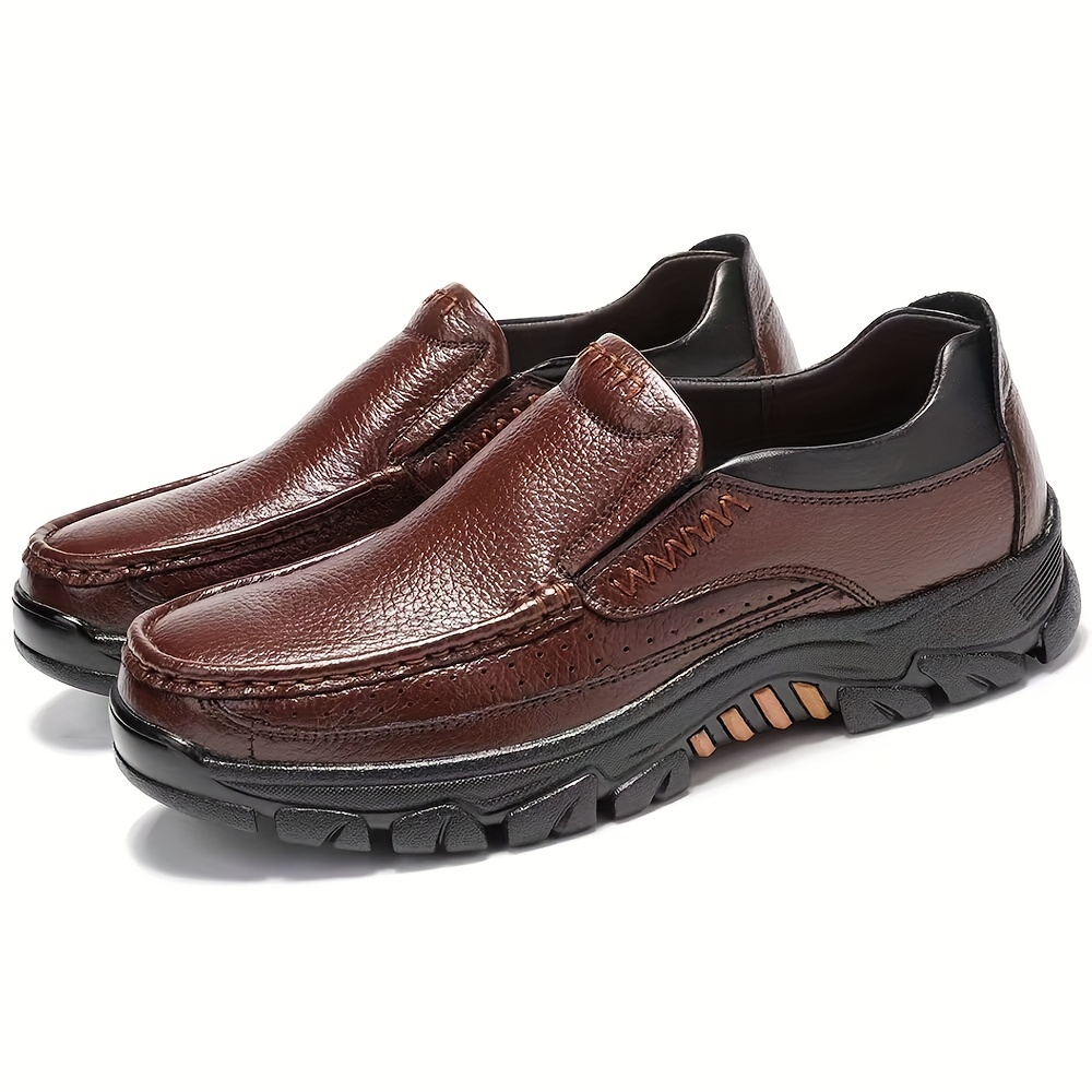 100% chaussures en cuir véritable hommes mocassins peau de vache souple hommes chaussures décontractées marque chaussures pour homme noir marron sans lacet semelle épaisse