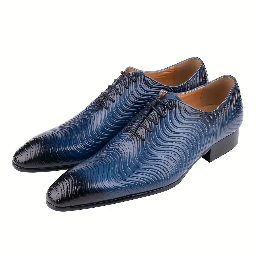 Chaussures Oxford élégantes à lacets serrés en cuir de vachette pleine fleur pour hommes, semelle en caoutchouc antidérapante confortable, chaussures formelles pour hommes, chaussures pour hommes