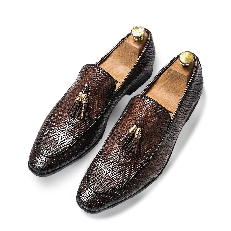 Mocassins à carreaux en cuir pour hommes, chaussures de loisirs, tissées, confortables et souples, grande taille 38-45, à la mode, 2020