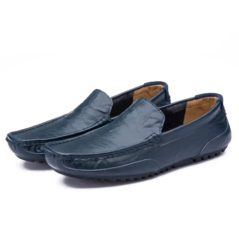 Mocassins en cuir pour hommes, chaussures carillon décontractées, mocassins formels à enfiler, chaussures de conduite pour hommes, baskets noires italiennes, grande taille, luxe